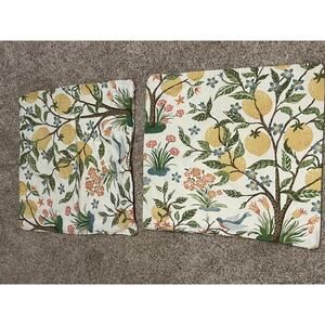 Pair Pier 1 Accent Pillow Cases JOCELYN Lemon Tree Shams Linen Blend